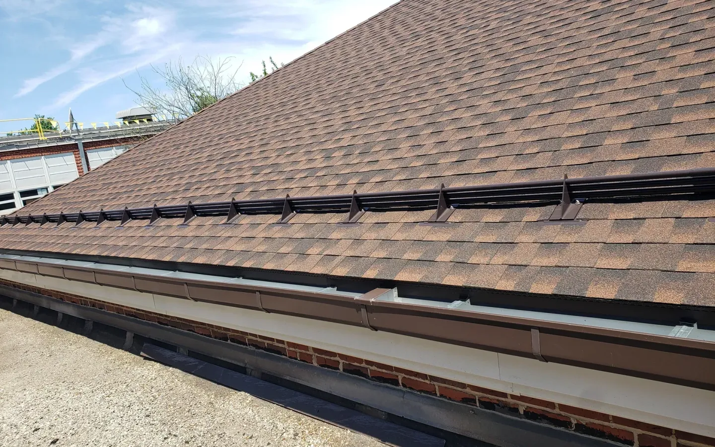 Finished dark architectural shingle roof