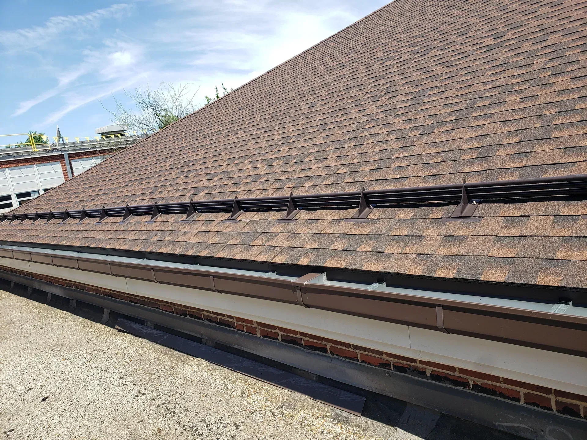 Finished dark architectural shingle roof