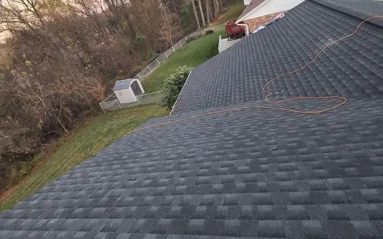 Finished shingle roof after installation